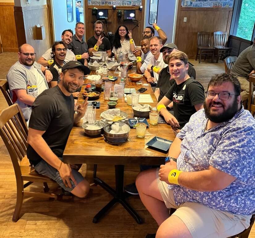 Left to right: @adamdotdev, @SteinlageScott, @devagrawal09, @jescalan, @codestackr, @gabe_g2i, @zeu_dev, @DenzelEch, @ReggieDFord, @jamesqquick, @domitriusclark, @r_marked, @jetpackjoe_